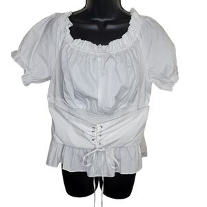 Scarlet Darkness white corset blouse top 2xl